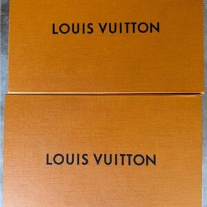 Louis Vuitton Orange Boxes with Black Logo - Pair